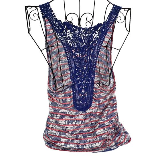 Bit & Bridle Burnout Tank Top Racerback Patriotic Red White & Blue Small - Picture 5 of 13